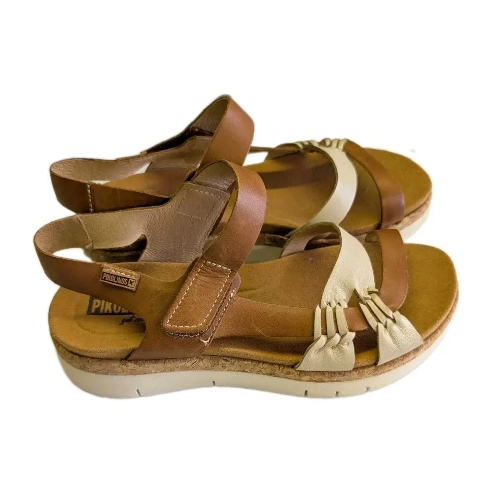 PIKOLINOS Palma Leather Sandals Women's Size 41 (US 10-10.5) Wedge W4N-0968C1